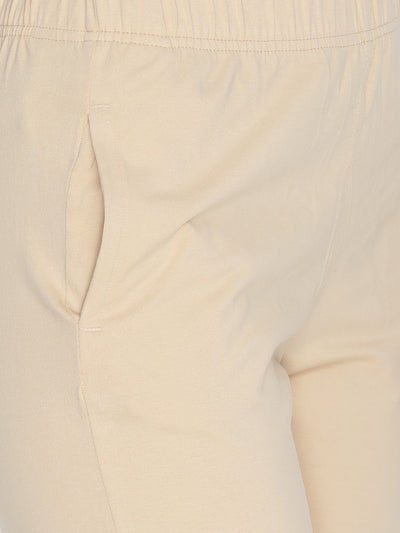 Buy Light Beige Trousers & Pants for Women by Go Colors Online | Ajio.com