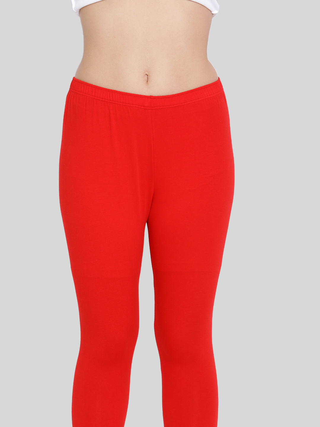 Buy Zivame Shimmer Stretch Ankle Length Leggings - Candy Red at Rs