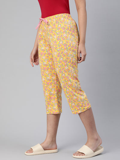 Yellow Printed 3/4 Relax Pyjama #602