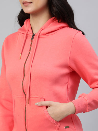 Pink zipper hoodie jacket